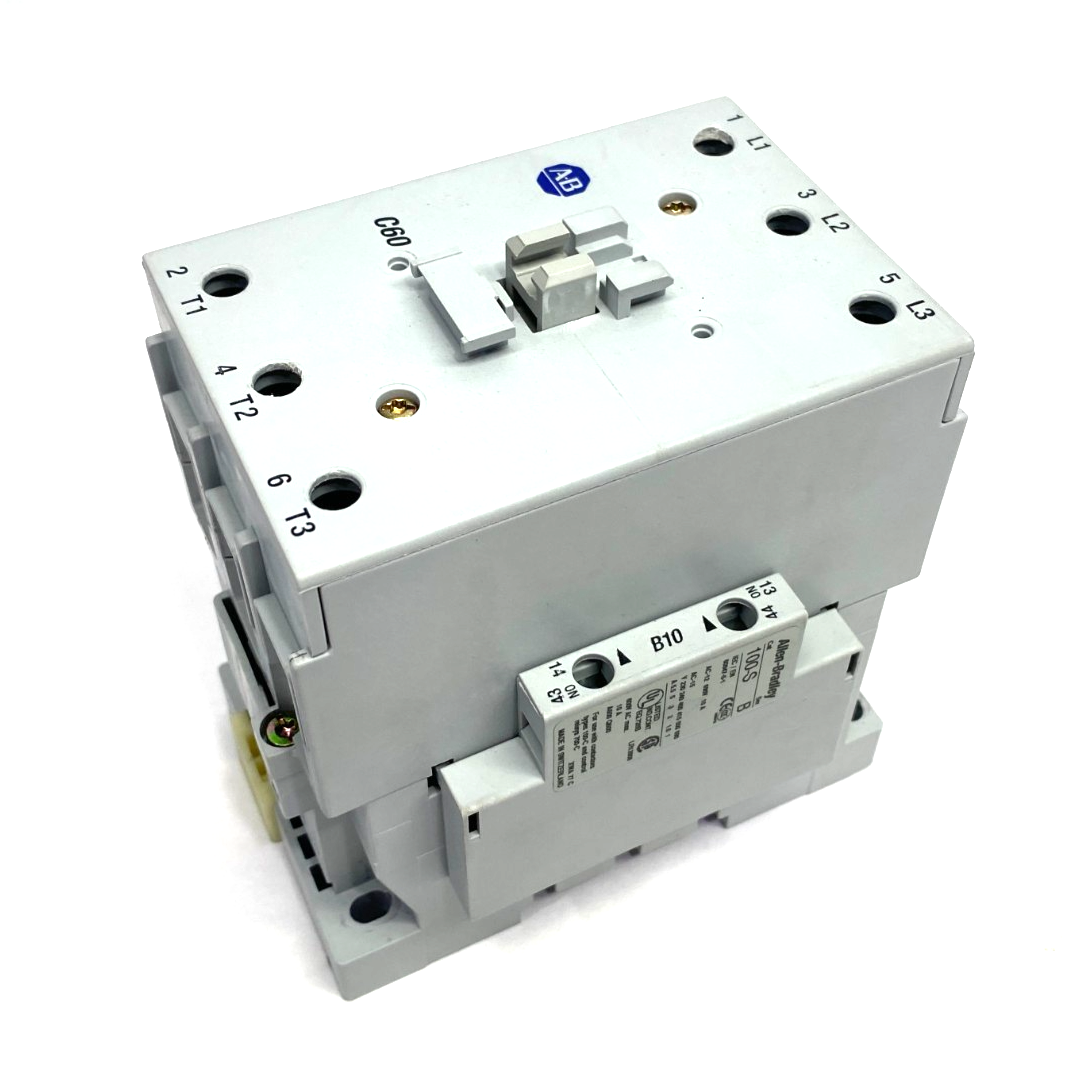 100-C60D00 | Allen Bradley Ser. B Contactor 60A 3-Pole 110V-120V Coil - Used - Maverick Industrial Sales