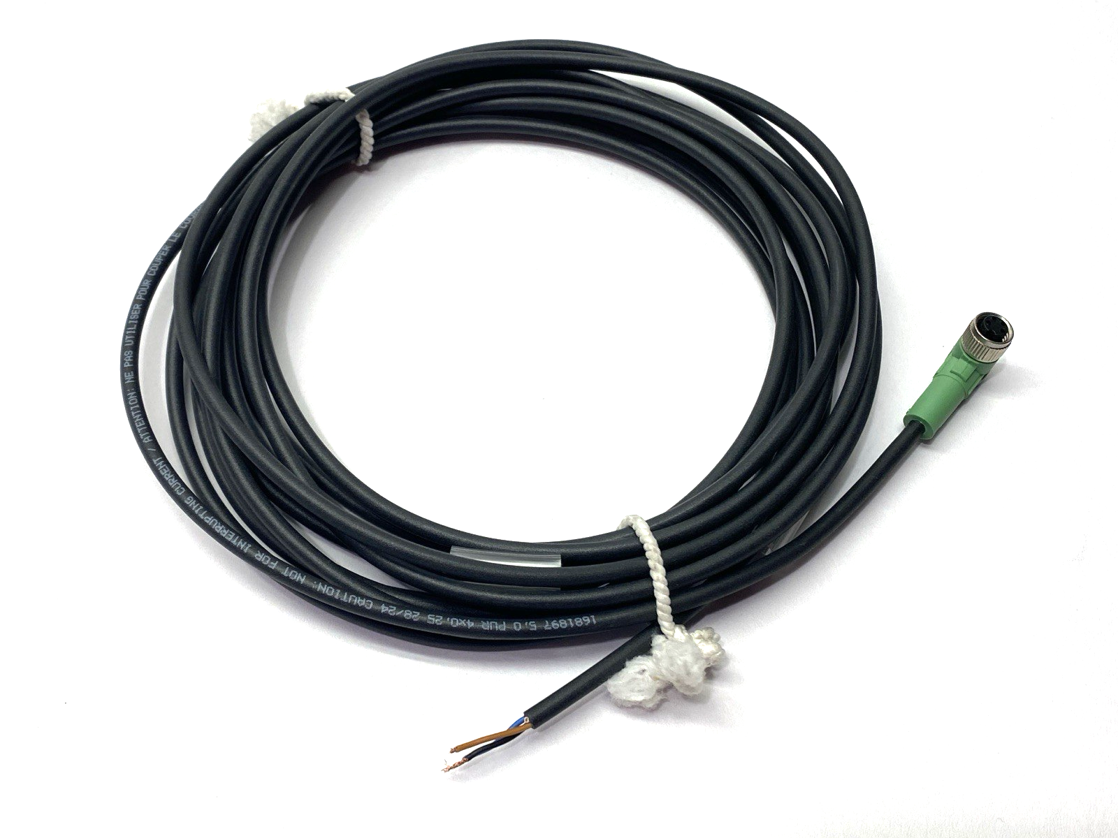 Phoenix Contact SAC-4P-5,0-PUR/M 8FR Single Ended Cordset M8 Female 5m 1681897 - Used - Maverick Industrial Sales