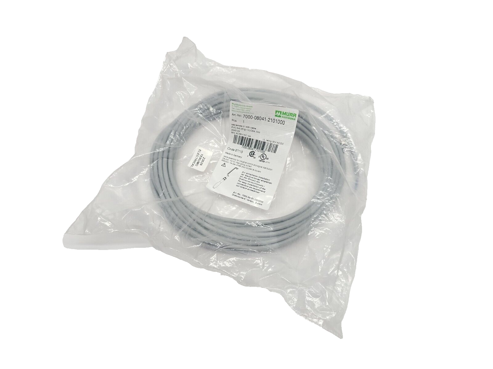 Murr Elektronik 7000-08041-2101000 Single Ended Cordset M8 Female 3-Pin 10m - Maverick Industrial Sales
