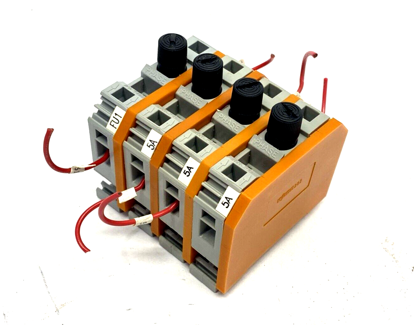 Wago 282-128 2-Conductor Fuse Terminal Block 6mm², Cage Clamp, Gray, LOT OF 4 - Maverick Industrial Sales
