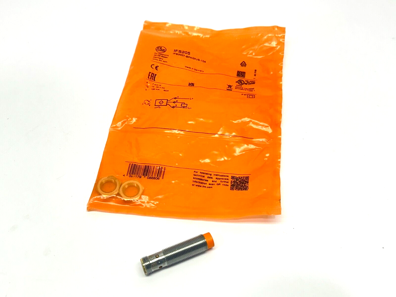 IFM IFS205 Inductive Sensor IFB3007-BPKG/US-104 - New – Open box - Maverick Industrial Sales