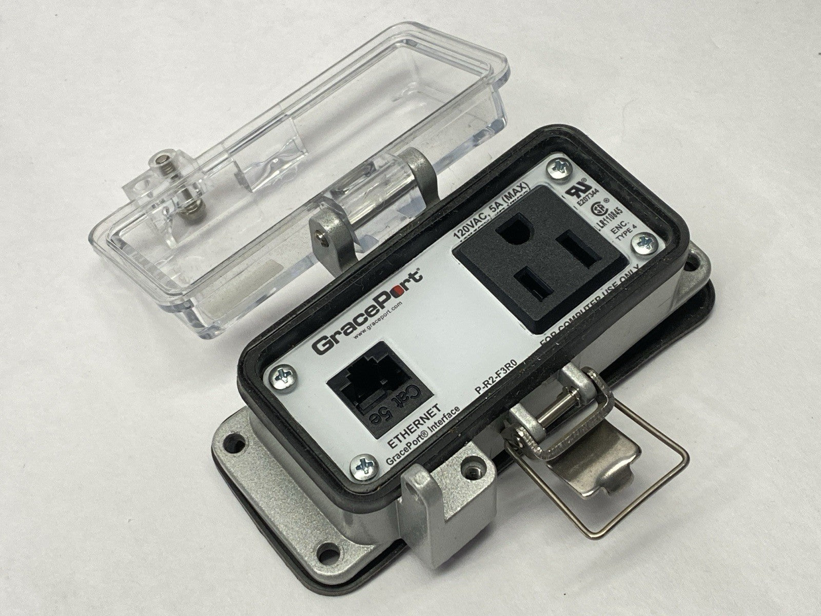 GracePort P-R2-F3R0 RJ45 Ethernet Panel Interface Connector 5A 120VAC - Maverick Industrial Sales