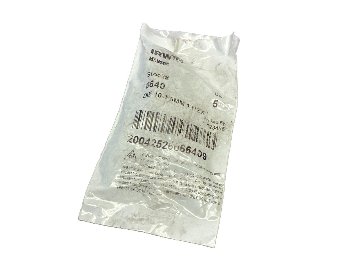 Irwin Hanson 6640 Hex Die 10-1.5mm 1" Hex PKG OF 5 - Maverick Industrial Sales