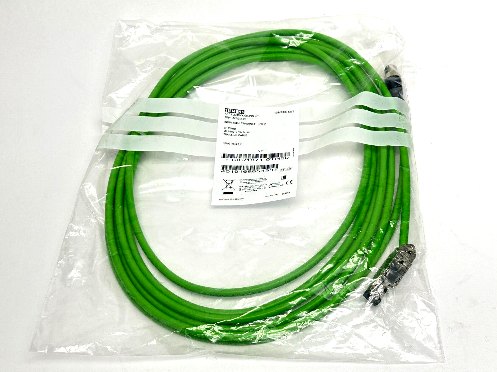 Siemens 6XV1871-5TH50 Industrial Ethernet TP Cord 5m - Maverick Industrial Sales