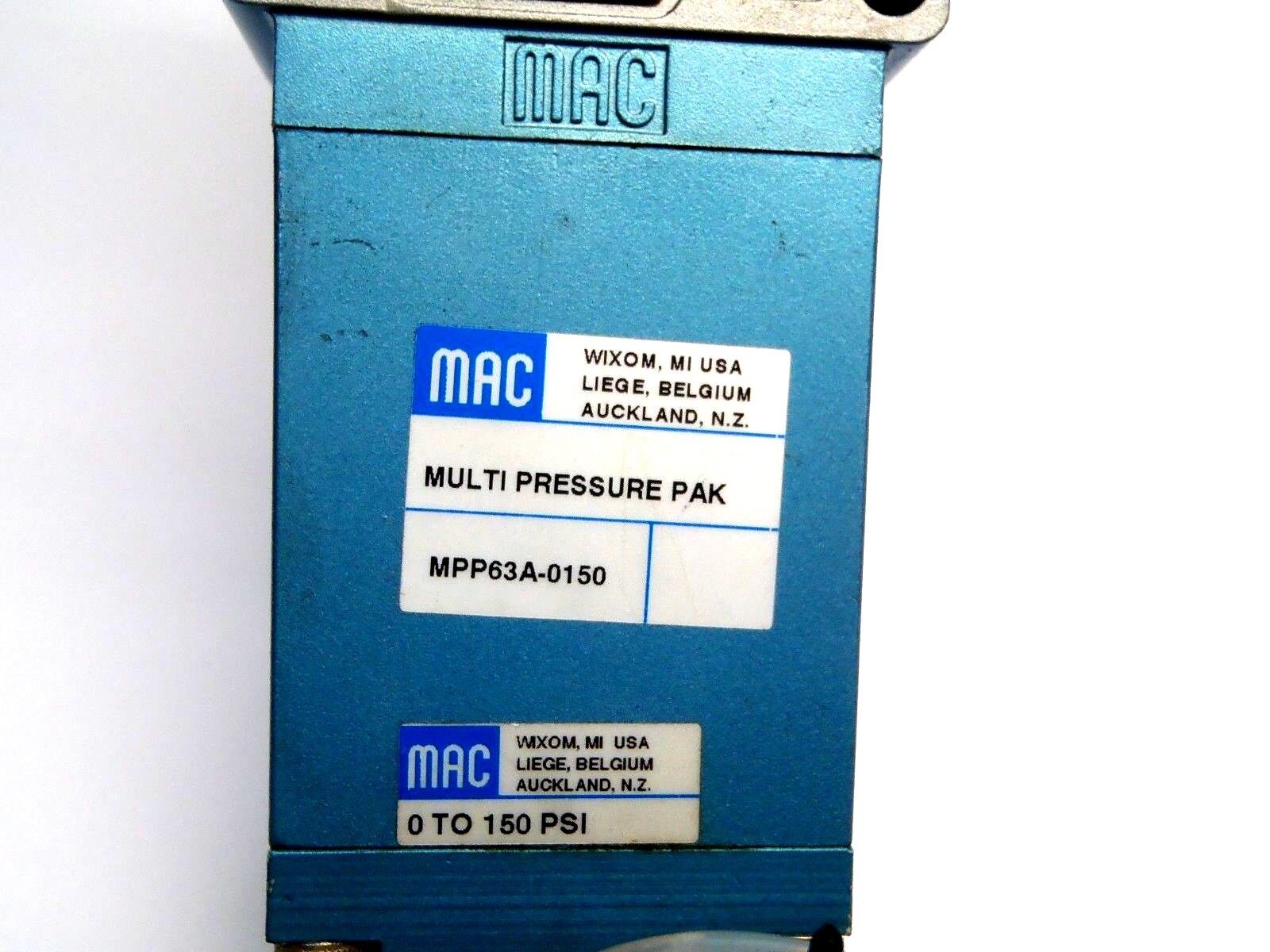 PR63D-1CBA-9, MPP63A-0150 | Mac Valves PR63D-1CBA-9 Pressure Regulator w/ MPP63A-0150 Multi Pressure Pak - Used - Maverick Industrial Sales