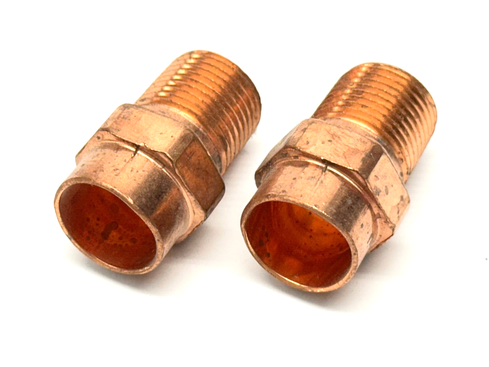 1/2" x 3/8" Male Adapter C x NPT Copper LOT OF 2 - New – Open box - Maverick Industrial Sales