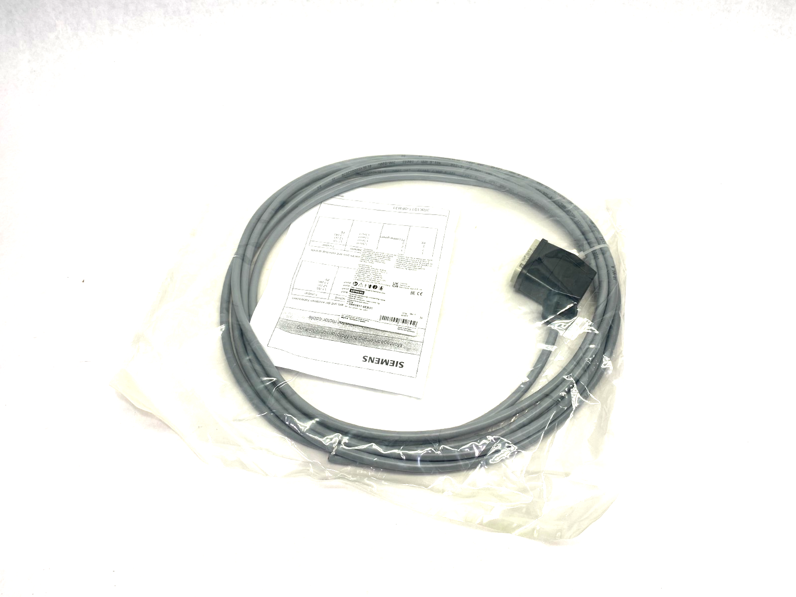 Siemens 3RK1911-0EB31 Single Ended Motor Power Cable Han Q8 4 x 1.5 mm2 Pins - Maverick Industrial Sales