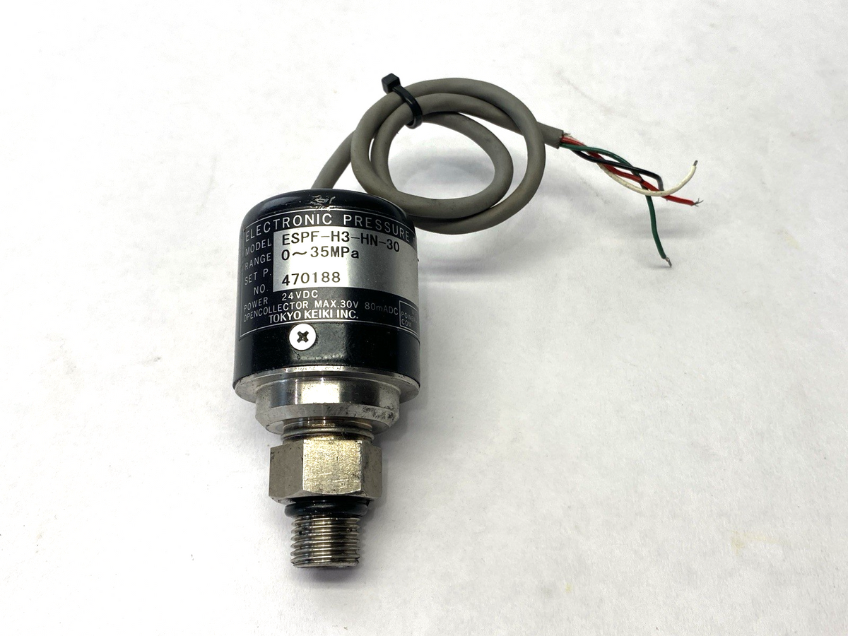 ESPF-H3-HN-30 | Tokyo Keiki Electronic Pressure Switch 0-35MPa 24VDC SHORT LEAD- Used - Maverick Industrial Sales