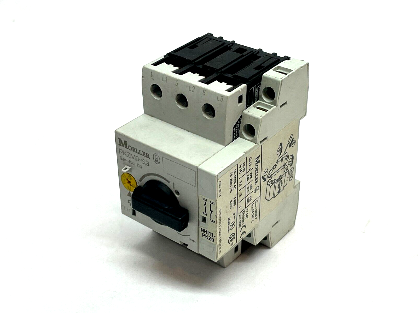 Moeller PKZM0-6,3 Motor Protector Circuit Breaker w/ Auxiliary Contact - Maverick Industrial Sales