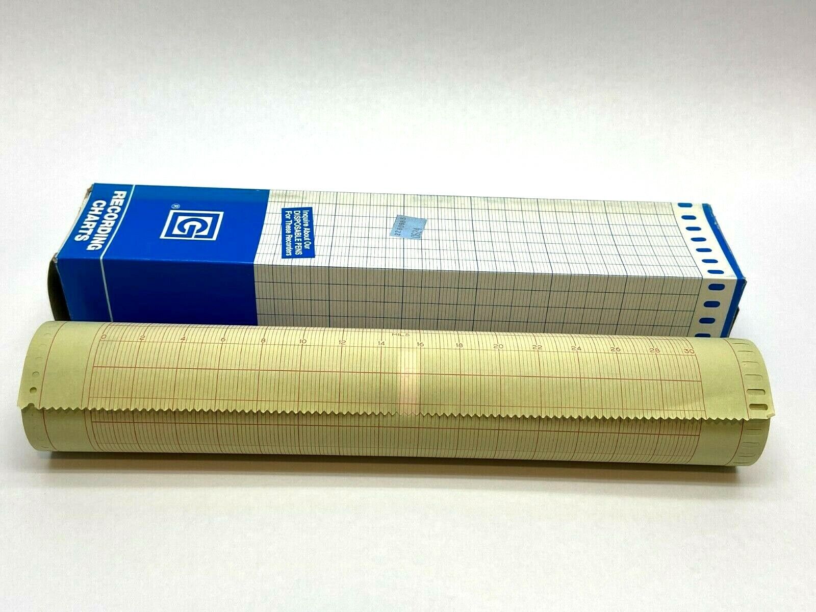 21527 | Graphic Controls Chart Paper Roll 0-30 Range 12-1/8" Wide 32003122 - New - Maverick Industrial Sales