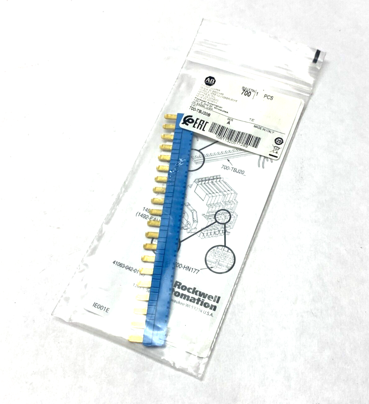 700-TBJ20B | Allen Bradley Ser. A Jumper Bar 20-Pole - New - Maverick Industrial Sales