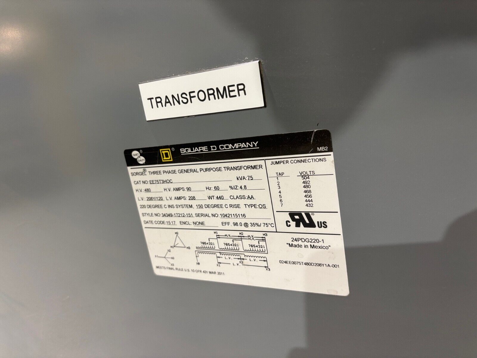 Square D 225A Integrated Power Center 2 (IPC2) Transformer Combo 480/277V 75KVA - Maverick Industrial Sales