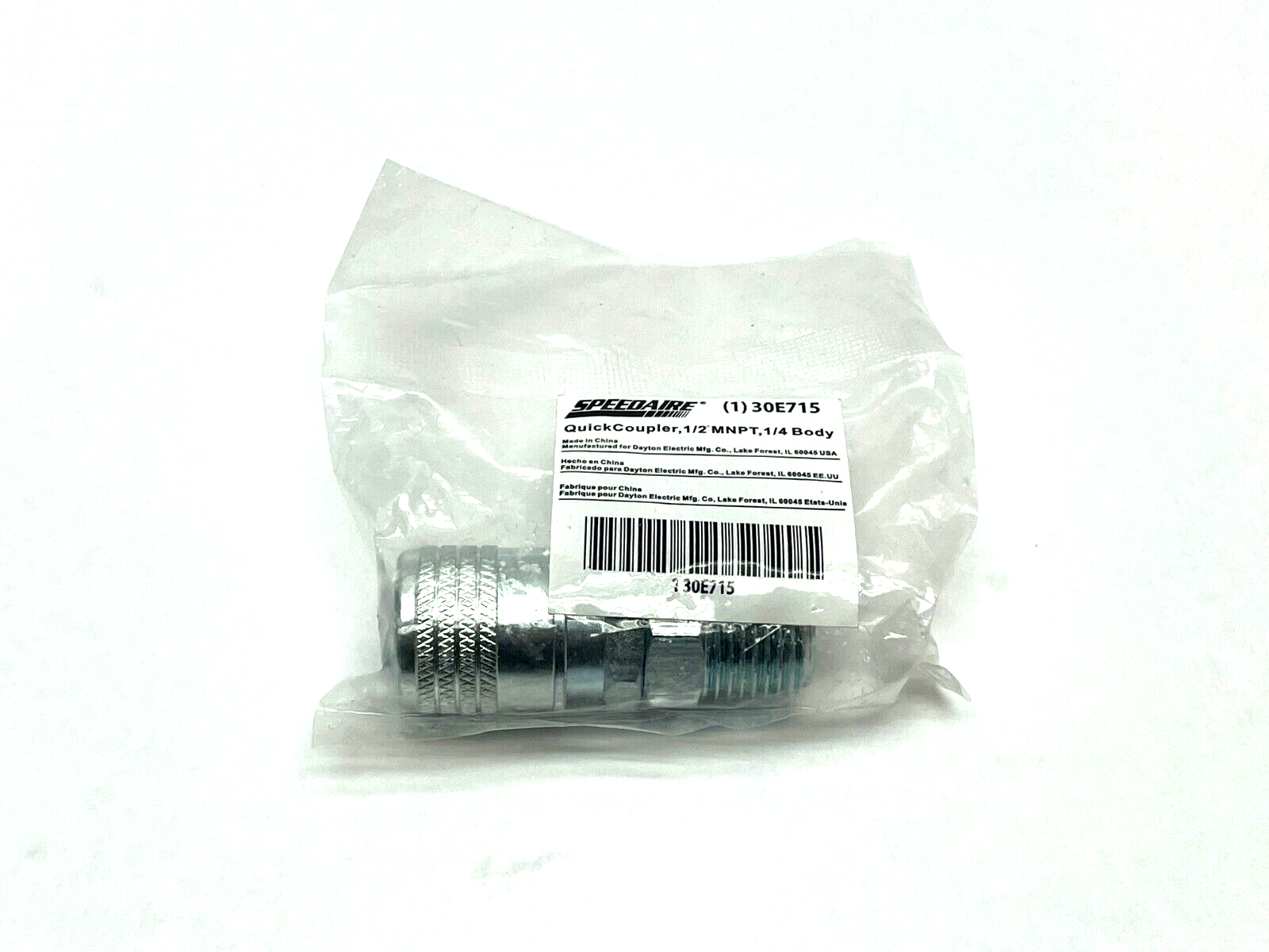 30E715 | Speedaire Quick Coupler 1/2" MNPT 1/4" Body - New - Maverick Industrial Sales