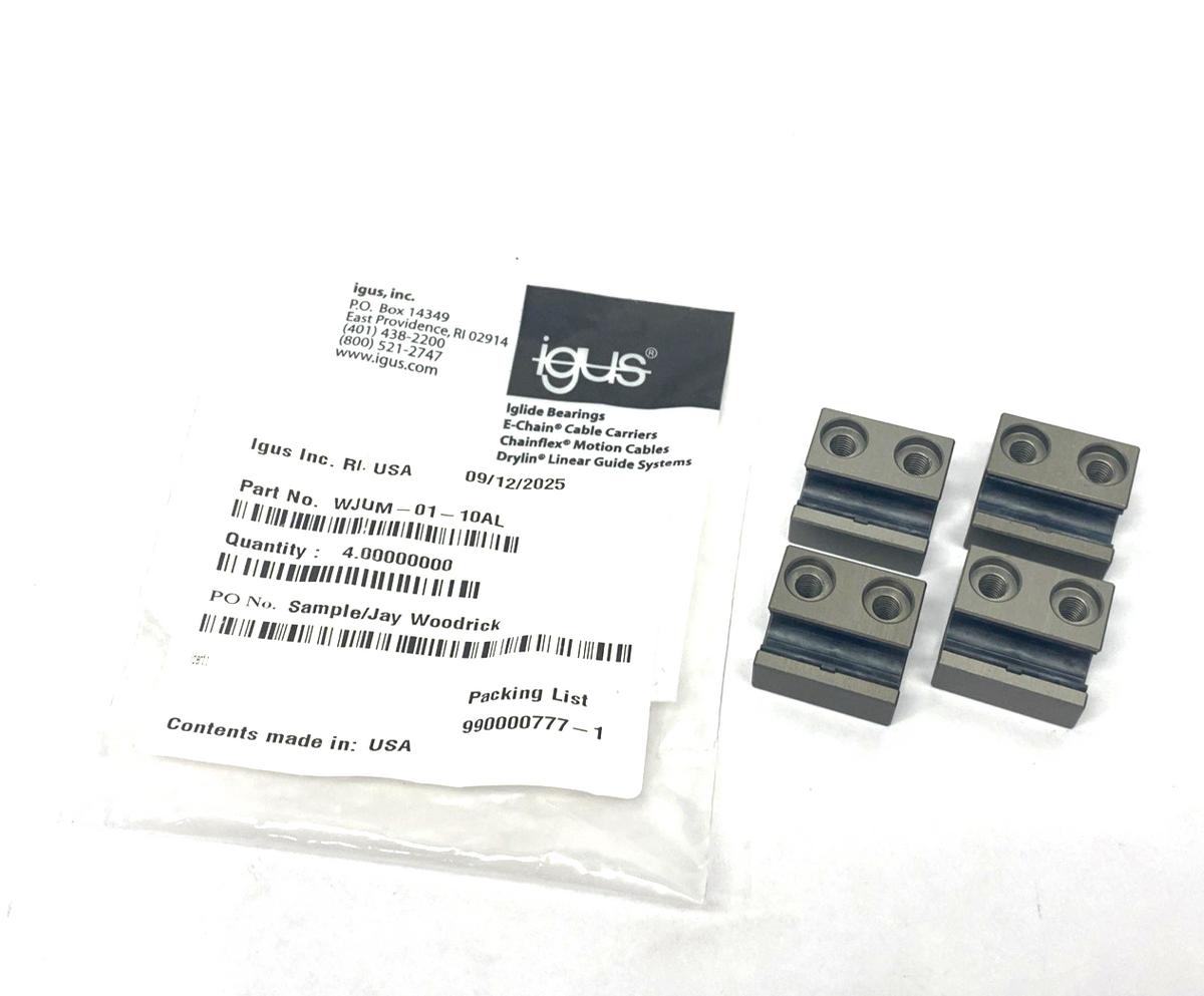 igus WJUM-01-10AL drylin® W Linear Pillow Block Bearing, Size 10, 4-PACK - Maverick Industrial Sales