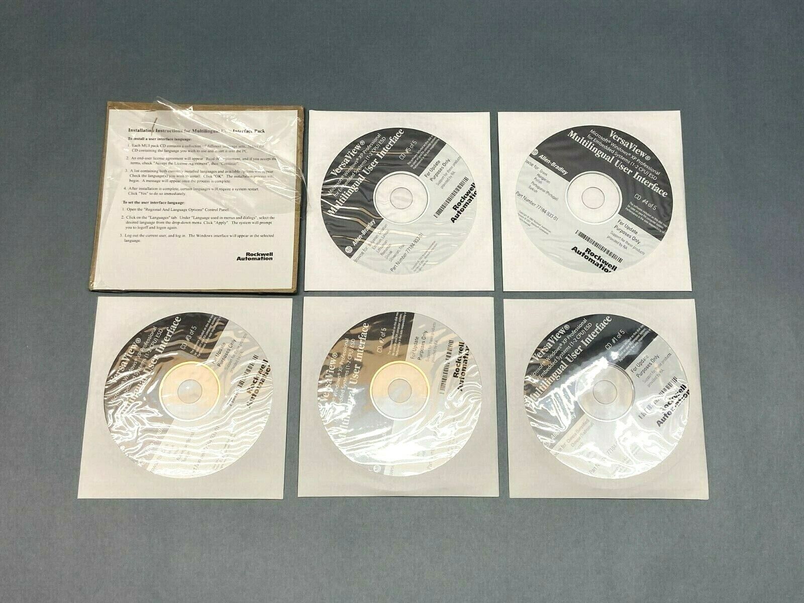 77184-933-99 | Allen Bradley 77184-933-01 VersaView Multilingual User Interface Series of 5 CDs - New - Maverick Industrial Sales