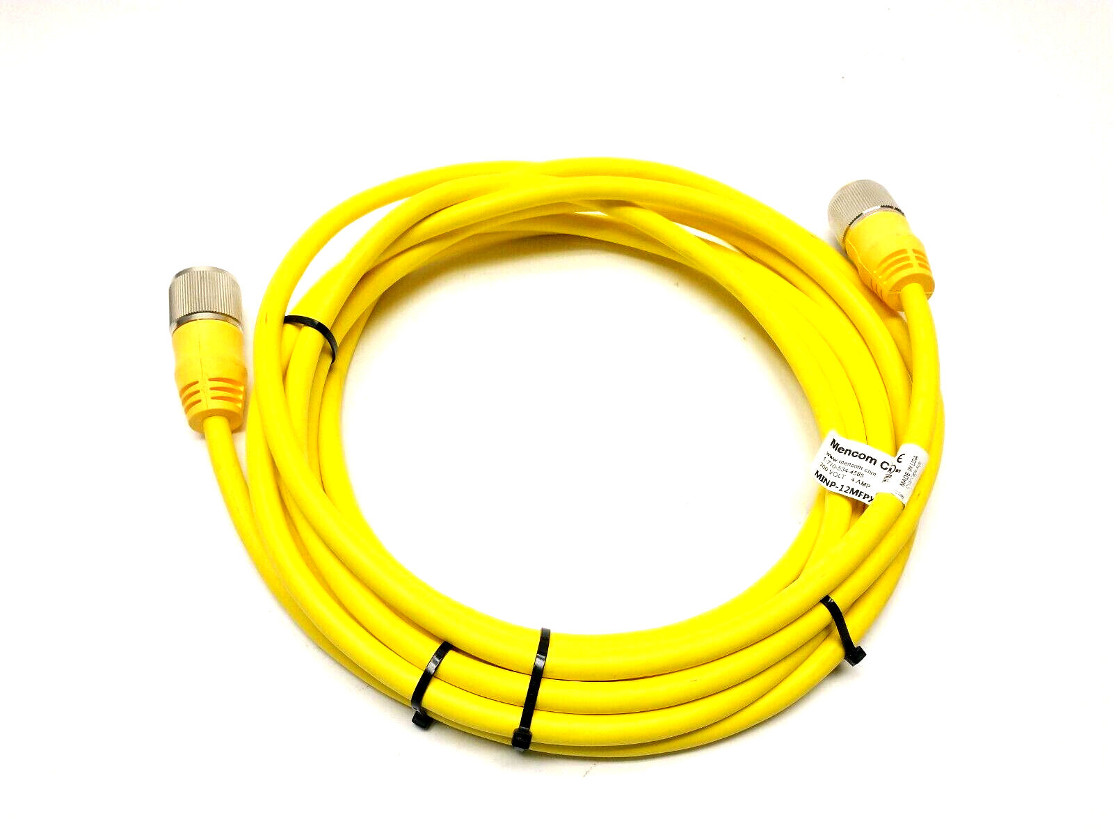 Mencom MINP-12MFPX-20 MIN Size III Cordset, 12P, Male To Female 1-1/8", 20FT - Maverick Industrial Sales