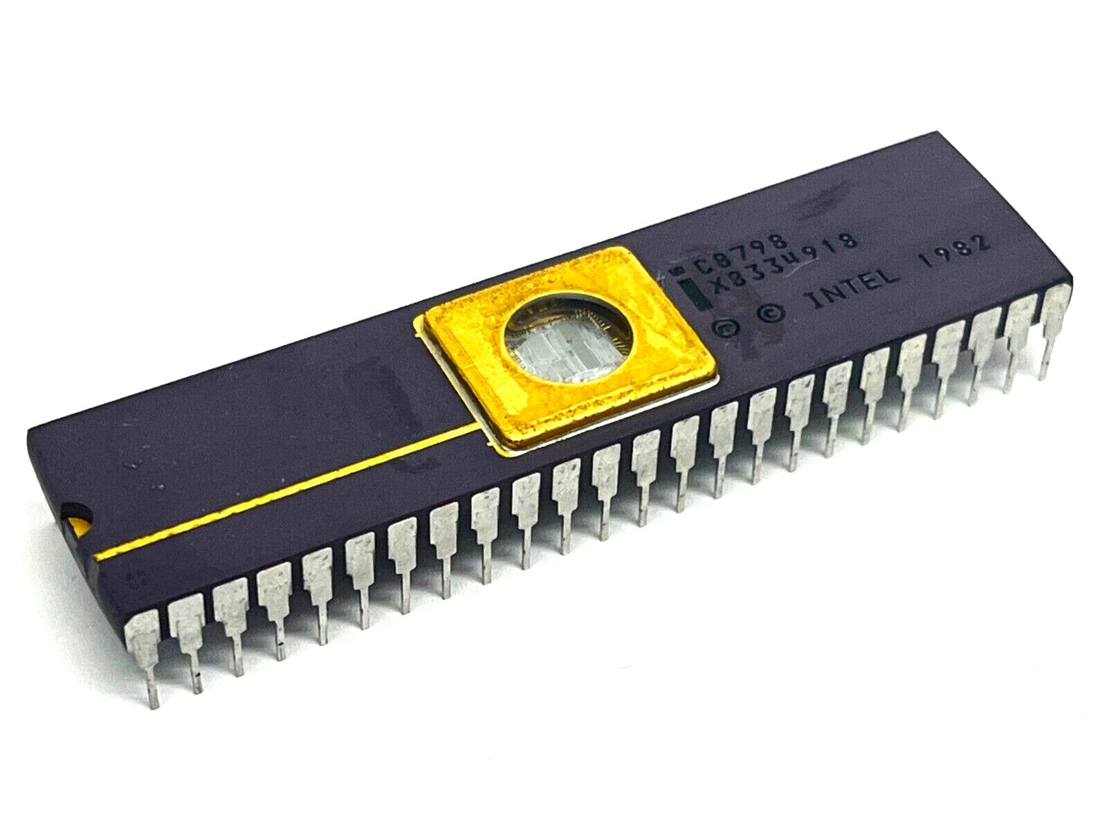 Intel C8798 GOLD Ceramic CPU 16-Bit UVPROM 8096 CPU 12MHz NMOS CDIP48 - Maverick Industrial Sales