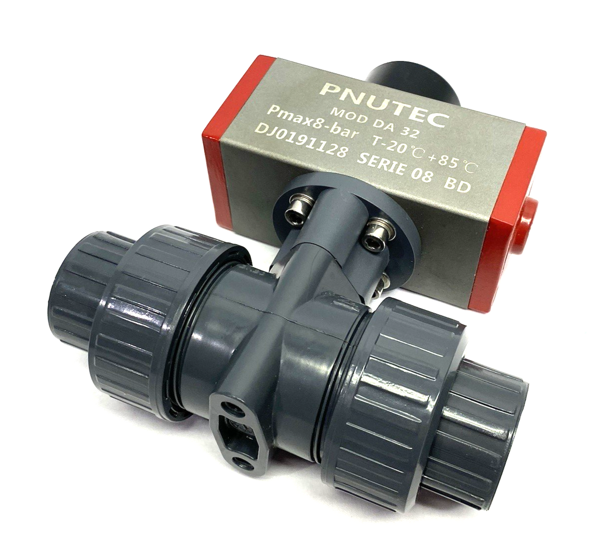 Pnutec MOD DA 32 Pneumatic Actuator w/ 2-Way True Union PVC Ball Valve - Maverick Industrial Sales