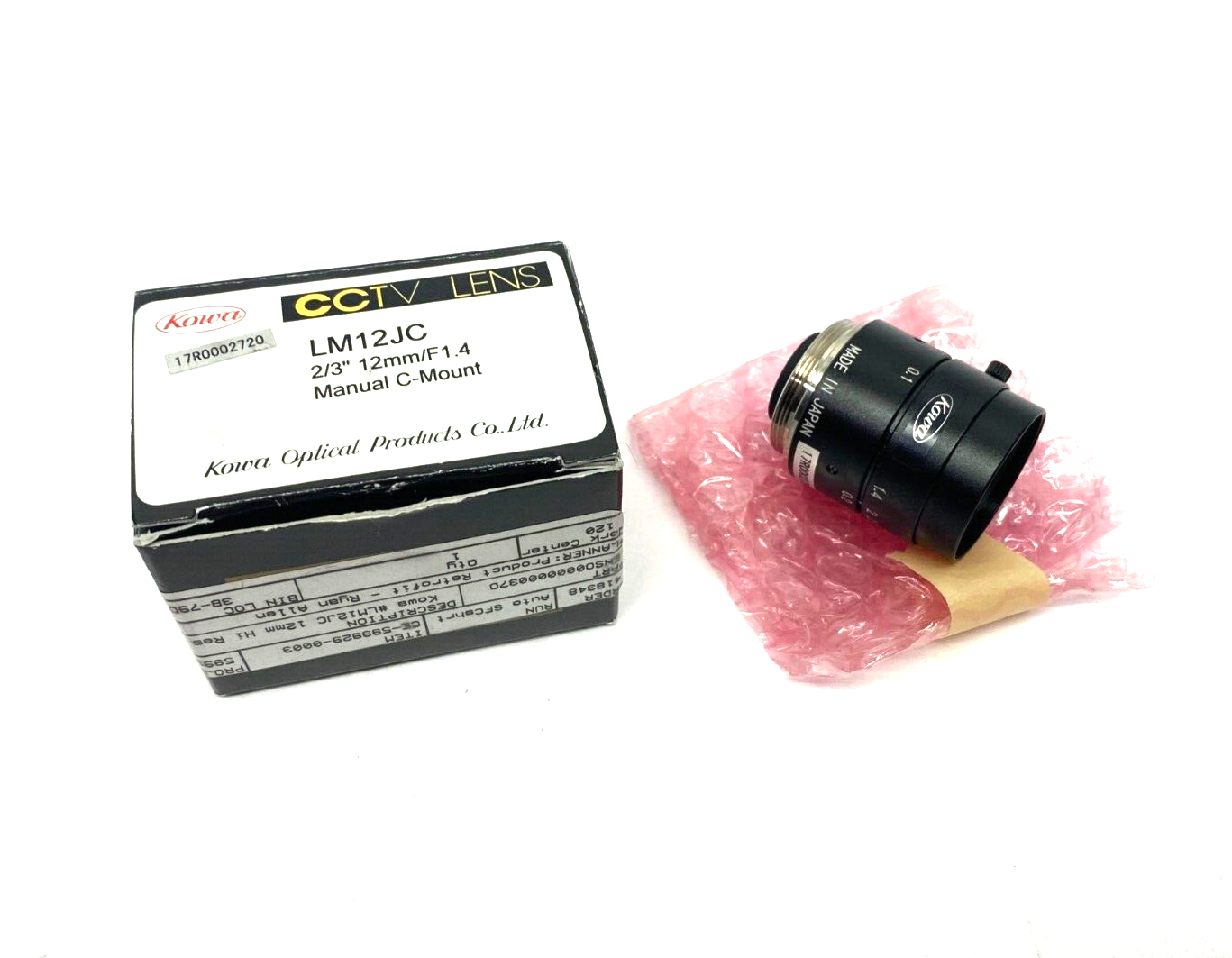 Kowa Optical LM12JC Manual C-Mount Fixed Lens 2/3" 12mm/F1.4 - Maverick Industrial Sales