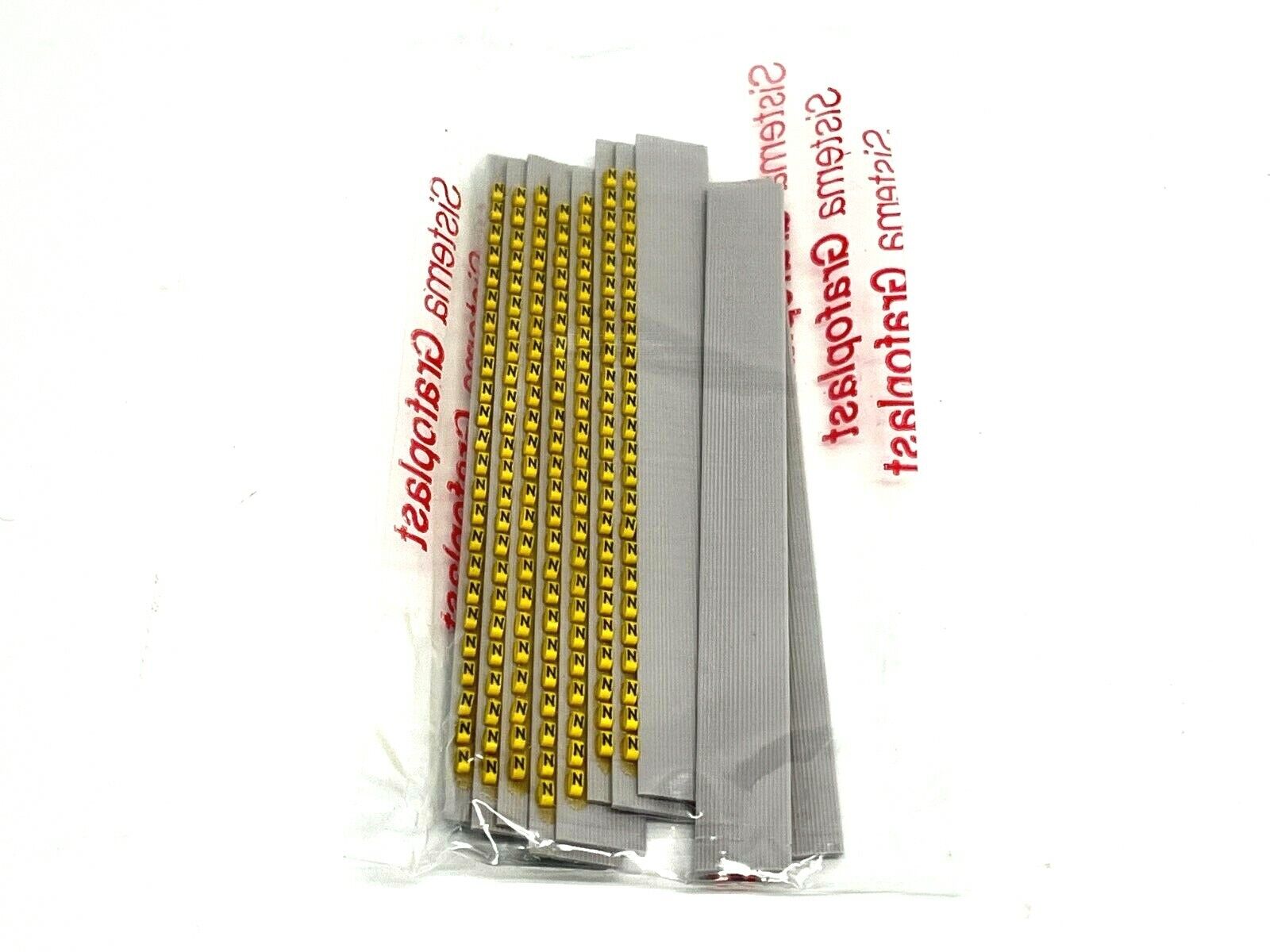 117 | Grafoplast Wire Markers N Black on Yellow 10 Strips 9TFX16 - New - Maverick Industrial Sales