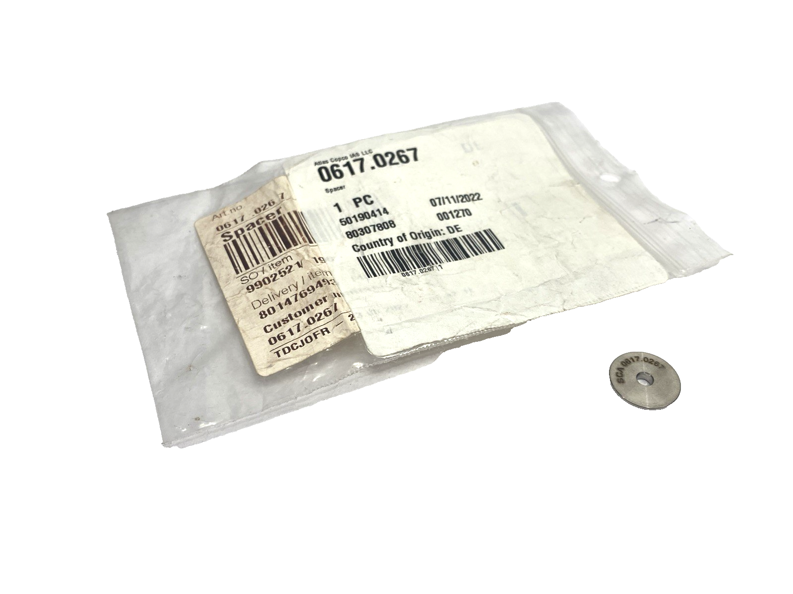 Atlas Copco 0617.0267 Spacer 617.0267 - New – Open box - Maverick Industrial Sales