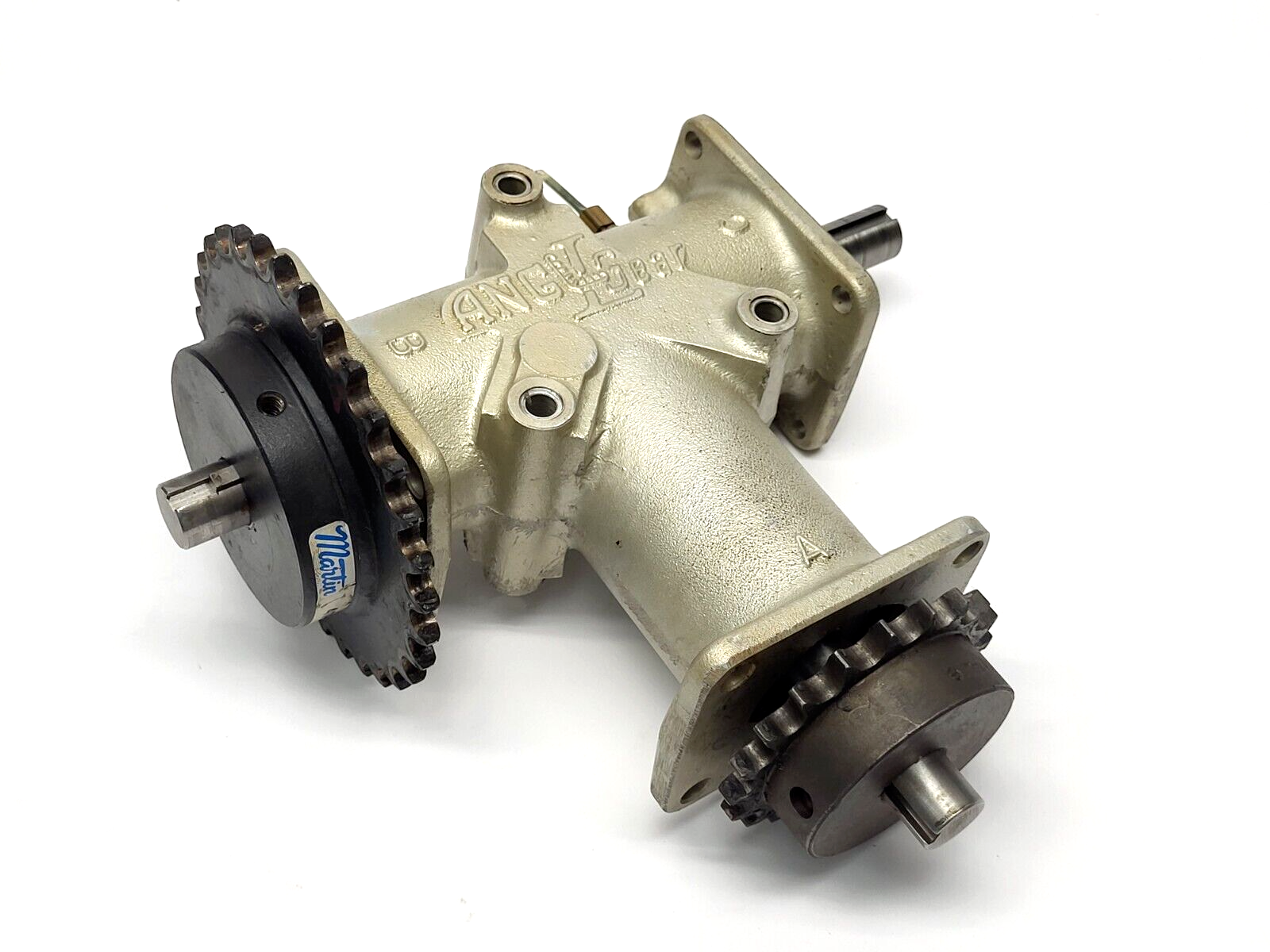 Angl Leap T-Shaped Gear Reducer w/ Martin 40BS32 Sprocket 3/4, 40BS20 3/4 - Used - Maverick Industrial Sales