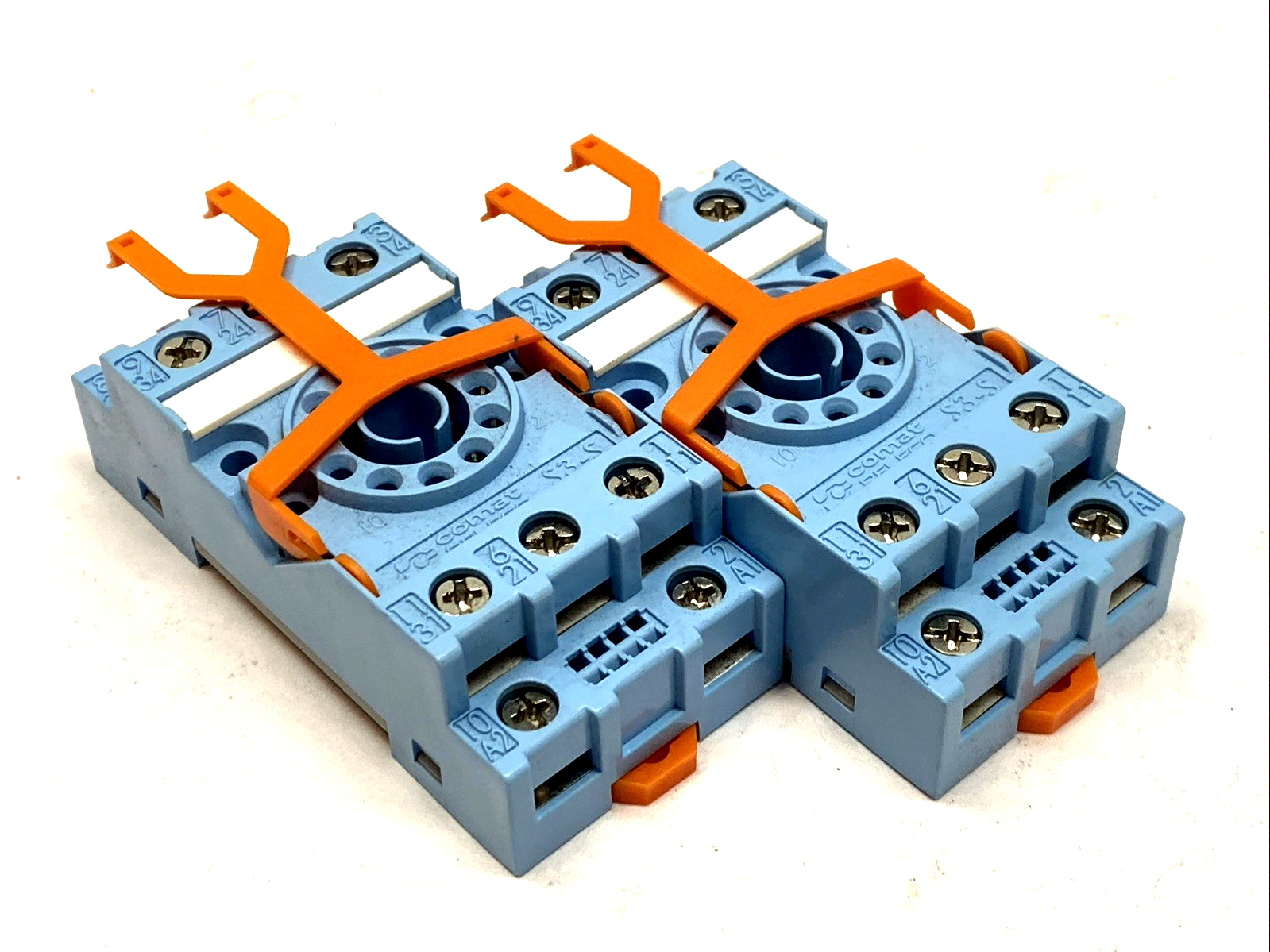 Comat Releco S3-S Relay Socket, 10A 250V DIN Rail Screw Terminal LOT OF 2 - Maverick Industrial Sales