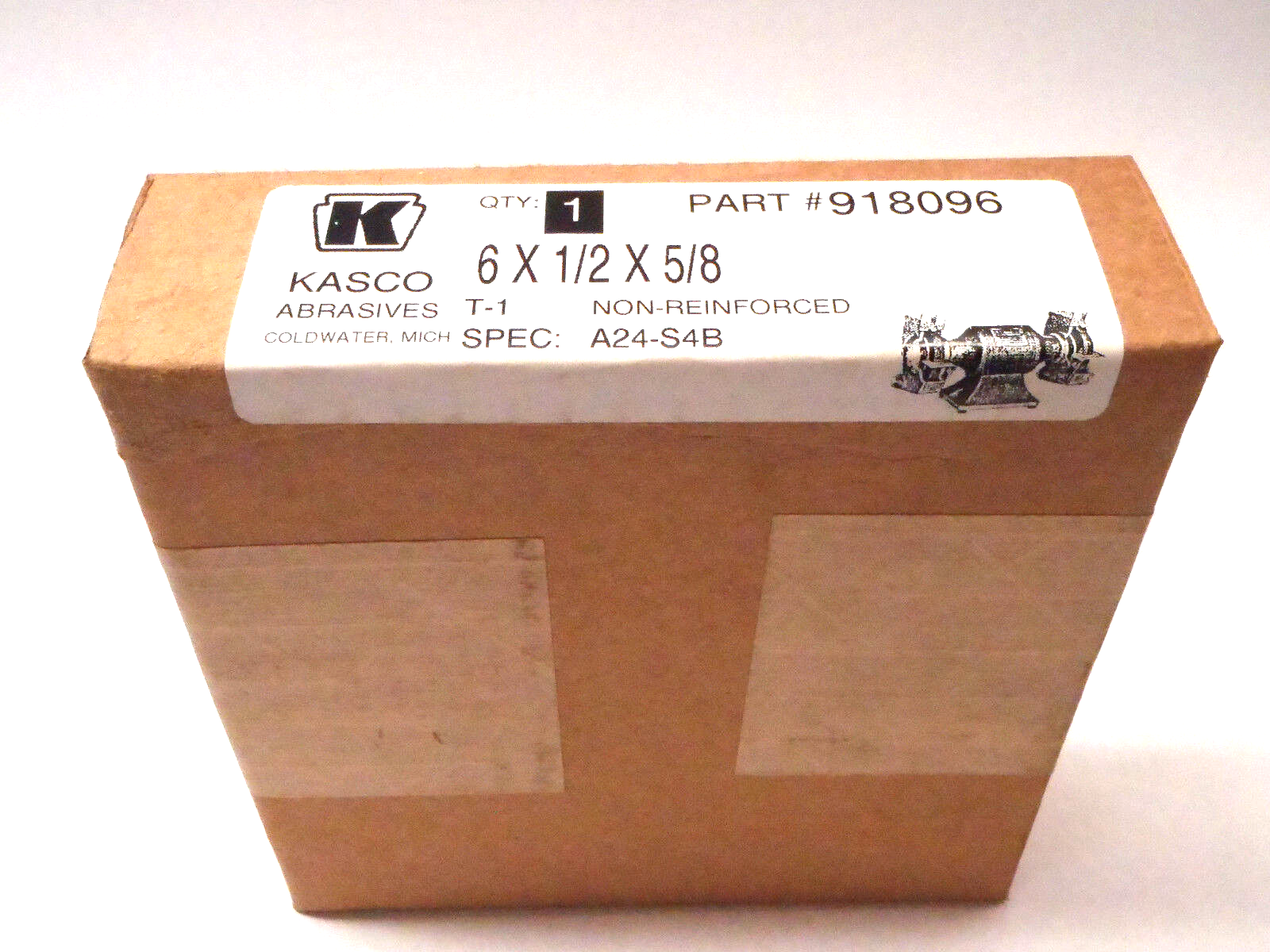 918096 | Kasco Abrasives 6" X 1/2" X 5/8" T-1 Grinding Wheel A24-S4B Aluminum Ox- New - Maverick Industrial Sales
