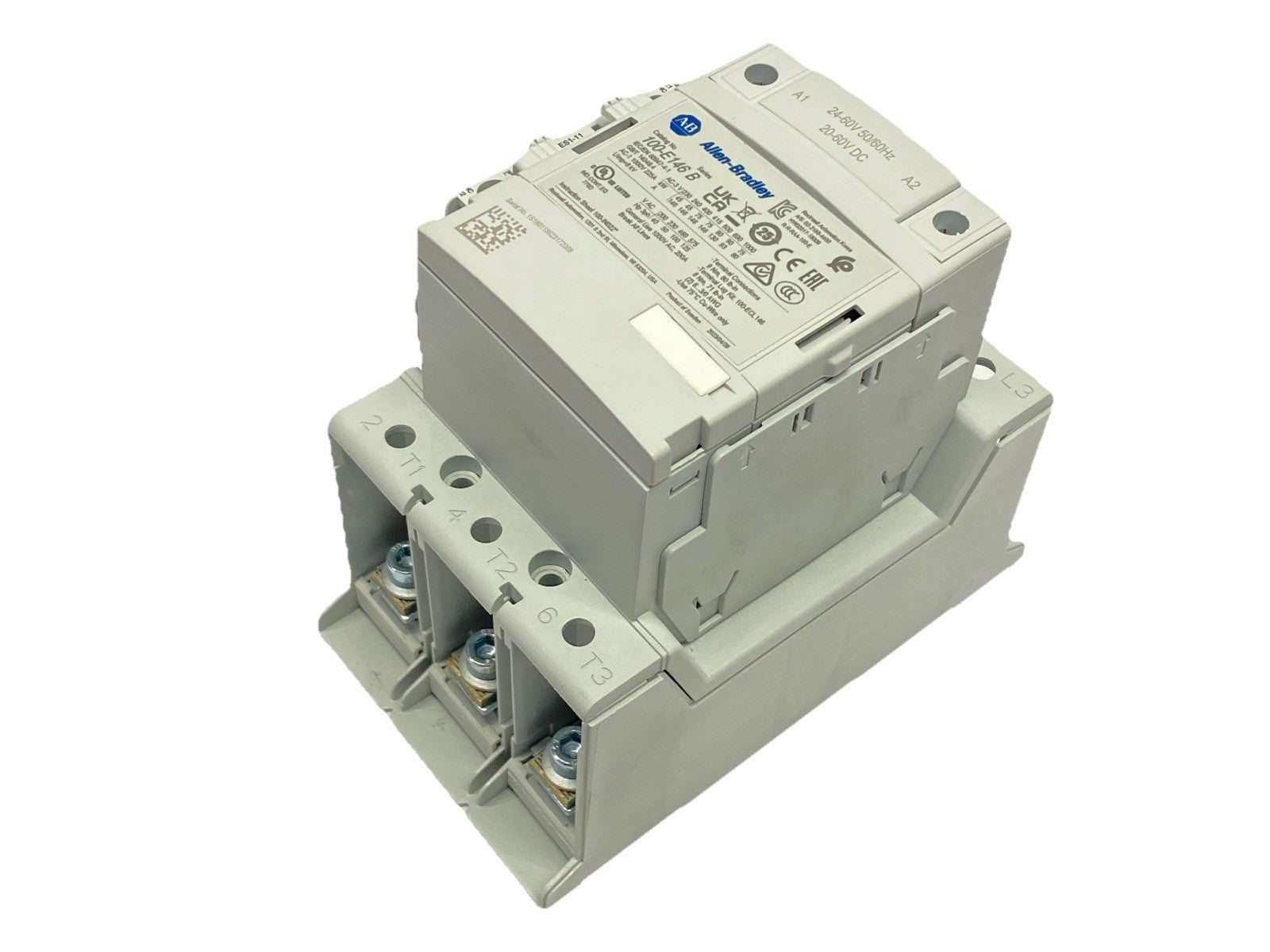 100-E146KJ11 | Allen Bradley IEC Contactor 3-Phase 146A 24-60VAC 20-60VDC - New – Open Box - Maverick Industrial Sales