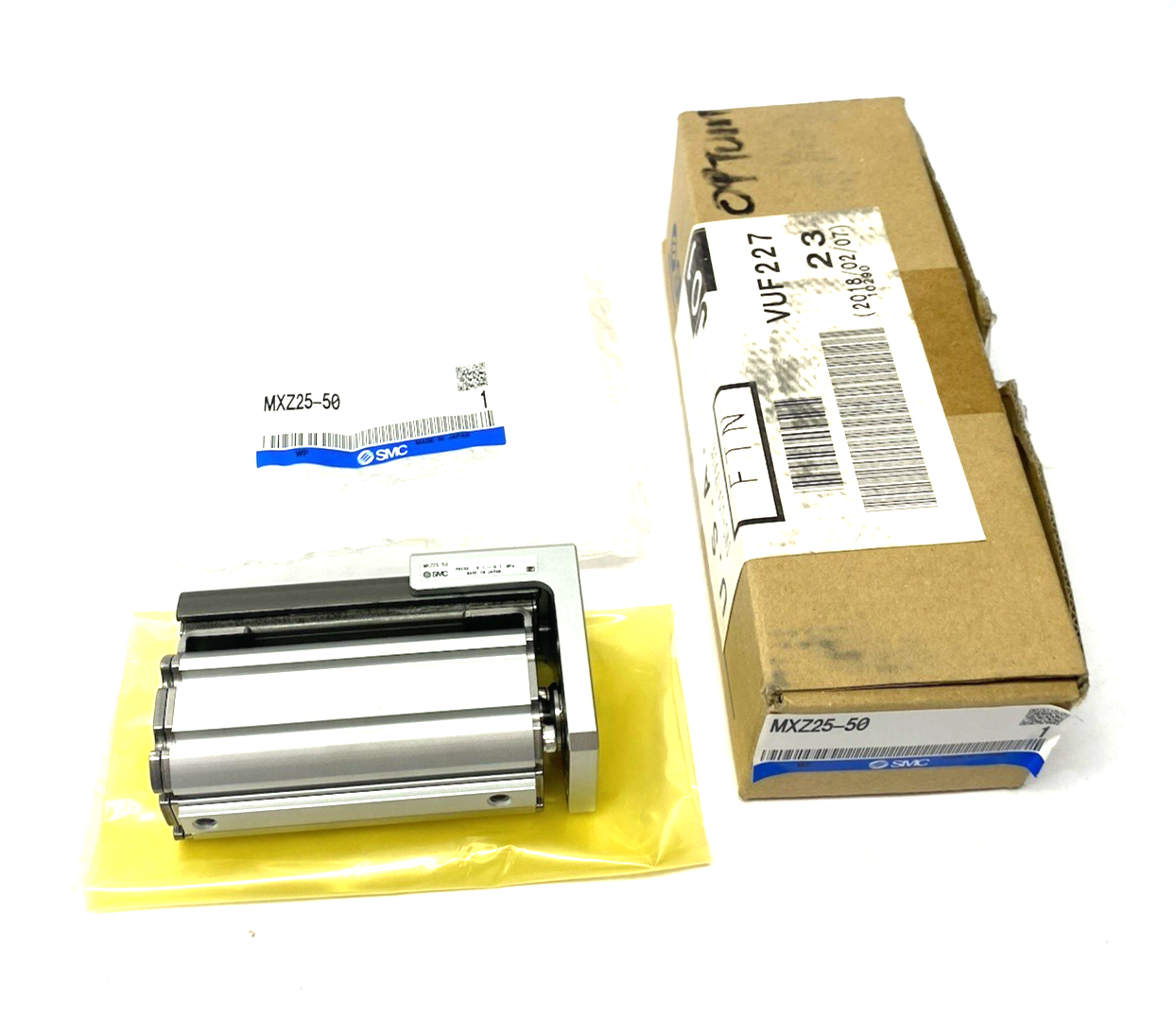 SMC MXZ25-50 Linear Guided Compact Cylinder, 25mm Bore, 50mm Stroke - Maverick Industrial Sales