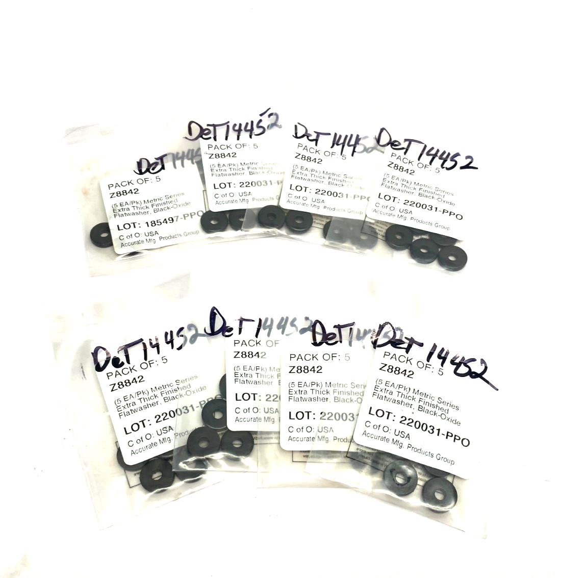 Z8842 | Accurate Mfg. Extra Thick Finished Flat Washer LOT OF 8PKGS, 40 WASHERS- New - Maverick Industrial Sales