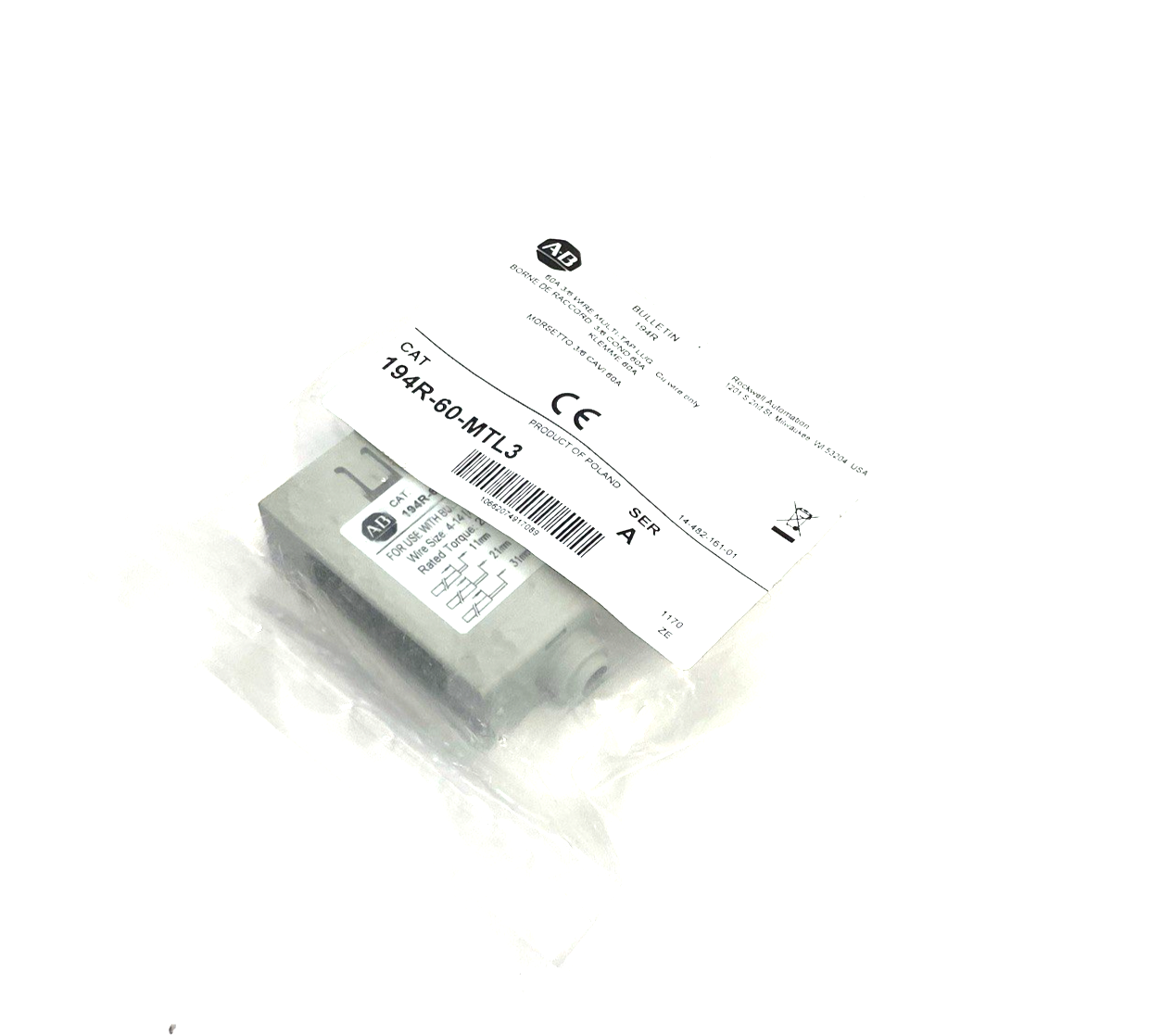 194R-60-MTL3 | Allen Bradley Ser. A Multi-Tap Lug, 3/6 Wire, 60A - New - Maverick Industrial Sales