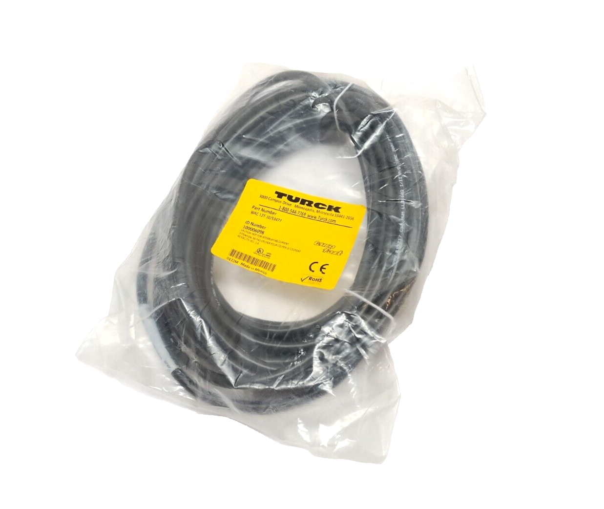 Turck WKC 12T-10/S3477 Connection Cordset 12-Pin M12 Female Angle 10m 100006098 - New - Maverick Industrial Sales