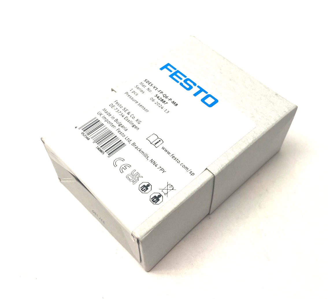 Festo SDE5-V1-FP-Q6-P-M8 Pressure Sensor, Switchable, 0 to -1bar 542887 - Maverick Industrial Sales