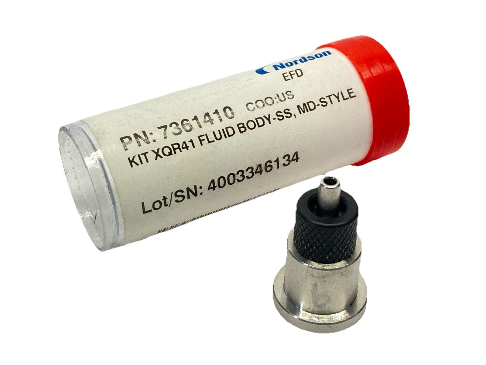 7361410 | Nordson EFD Kit XQR41 Fluid Body SS MD-STYLE - New – Open box - Maverick Industrial Sales