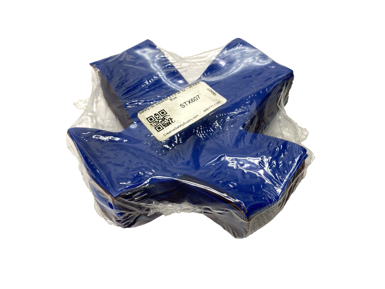 STX607 | Safetytac Squared X's Blue Floor Marking Sticker TEAR IN BAG PKG OF 25 - New - Maverick Industrial Sales