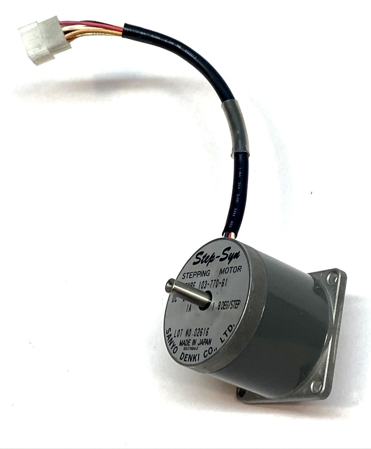103-770-61 | Sanyo Denki Step-Syn Bipolar Stepping Motor 1.8Β° Step 5.1VDC- Used - Maverick Industrial Sales