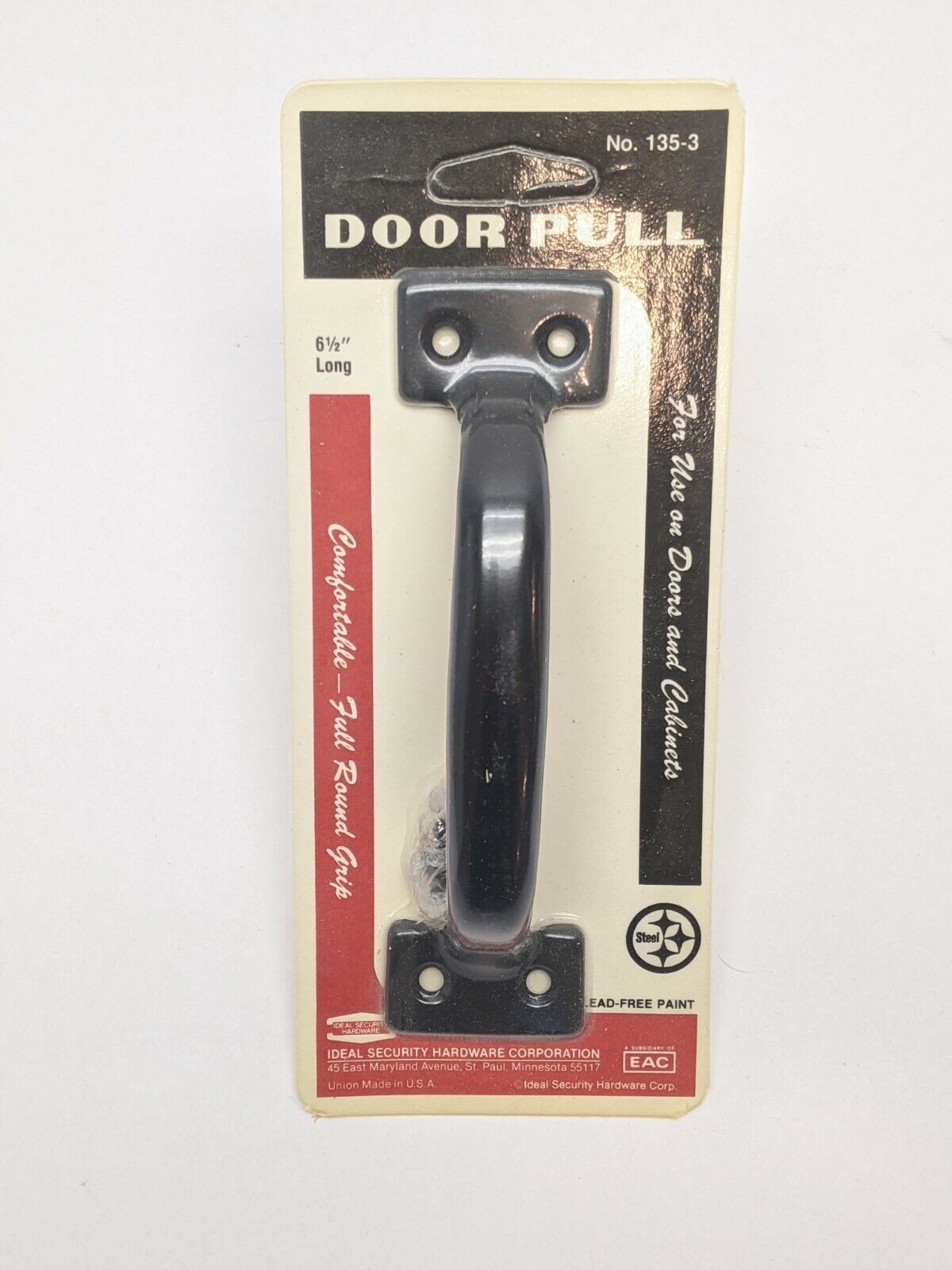 Ideal 135-3 Black Heavy Duty Door Pull 6-1/2" w/ Mounting Hardware - New - Maverick Industrial Sales