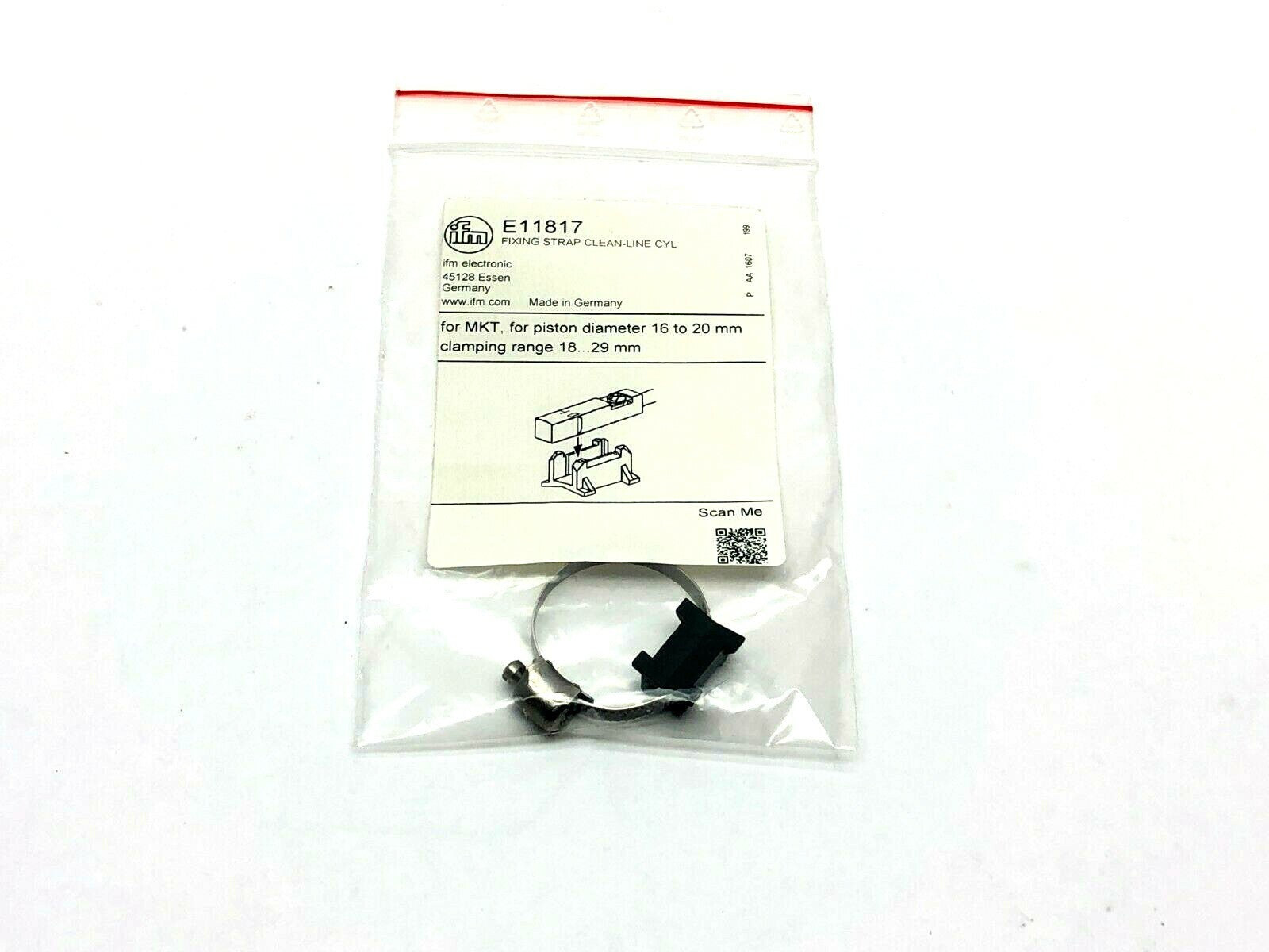 IFM E11817 Fixing Strap for Smooth Body Cylinders 18-29mm Range - New - Maverick Industrial Sales