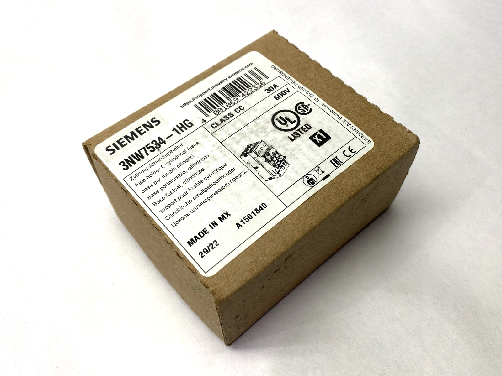 Siemens 3NW7534-1HG Fuse Holder 3-Pole Class CC 600V 30A - Maverick Industrial Sales