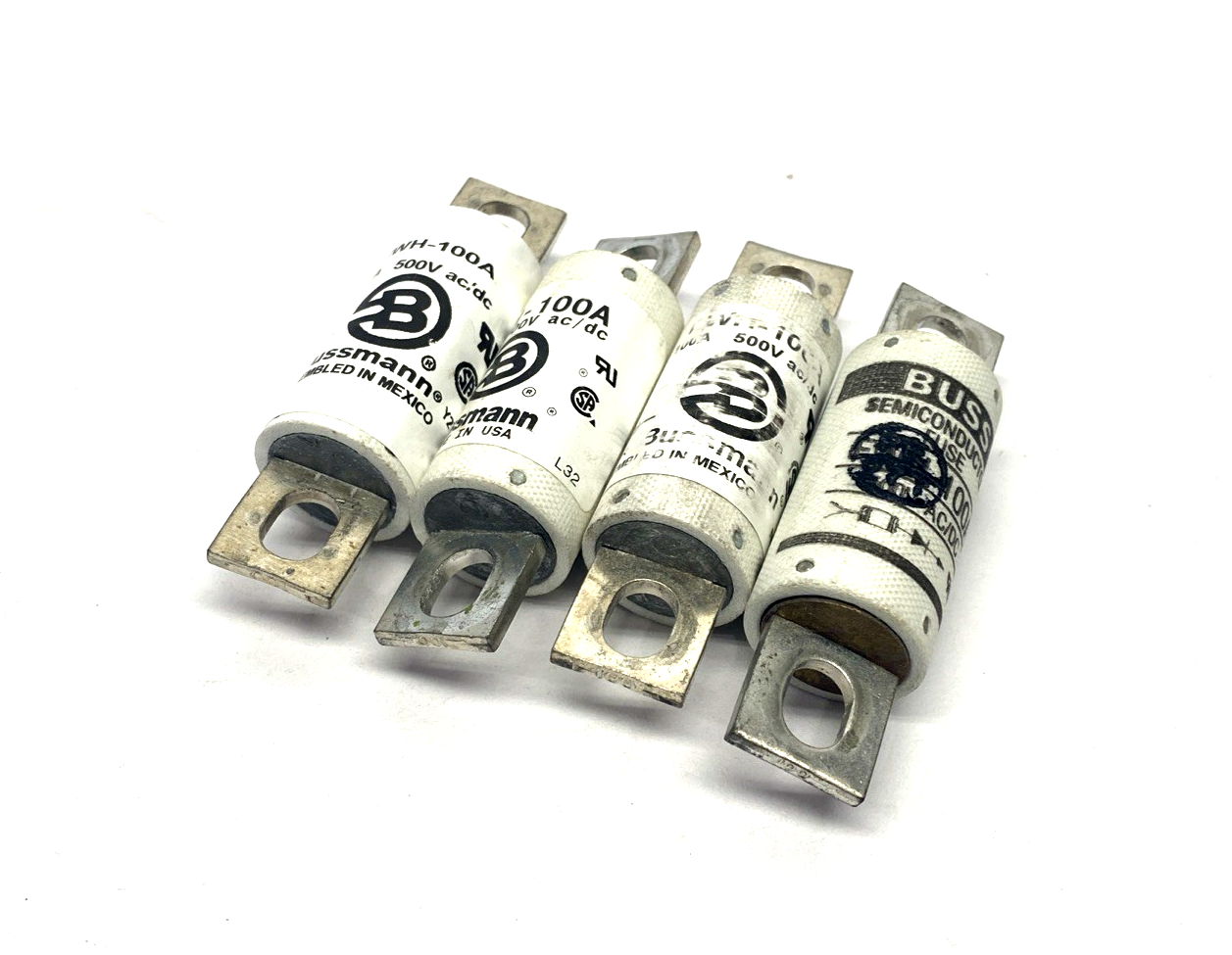 FWH-100A | Bussmann Semiconductor Fuse 100A 500V AC/DC LOT OF 4 - Used - Maverick Industrial Sales
