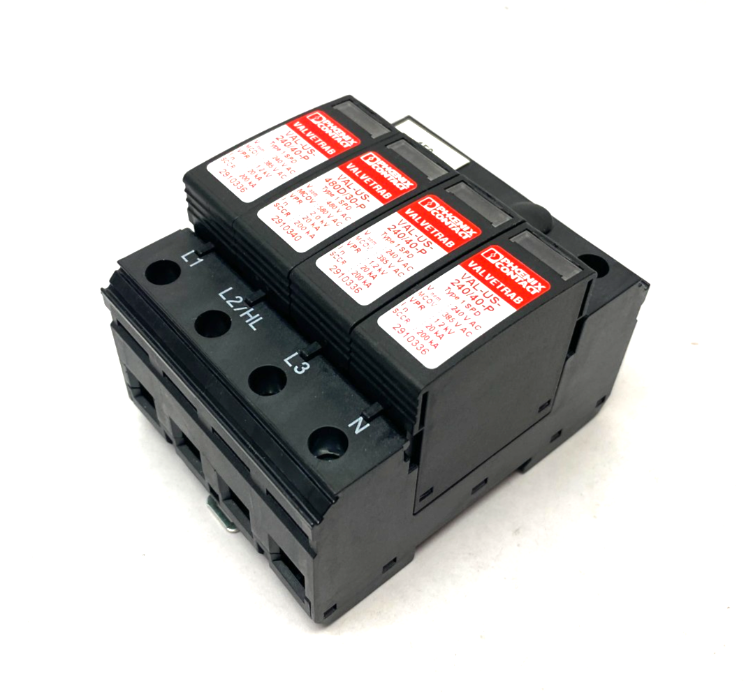 Phoenix Contact VAL-US-480HLD/30/3+1V-FM Surge Protection Device 4-Chan 2910387 - Maverick Industrial Sales