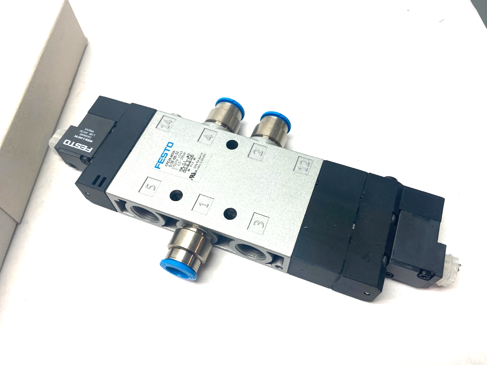 Festo CPE24-M1H-5/3E-QS-12 Solenoid Valve, Spring-Return, 170279 - Maverick Industrial Sales