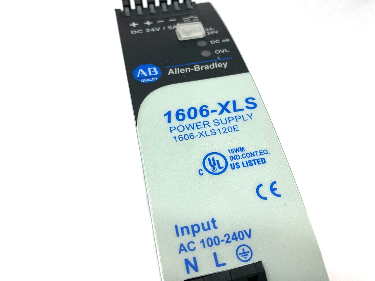 1606-XLS120E | Allen Bradley Ser. A Single Phase Power Supply 24VDC 5A - Used - Maverick Industrial Sales