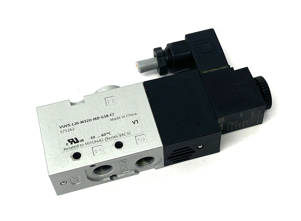 Festo VUVS-L20-M32U-MD-G18-F7 Spring Return Solenoid Valve 3/2-Way Open, 575262 - Maverick Industrial Sales