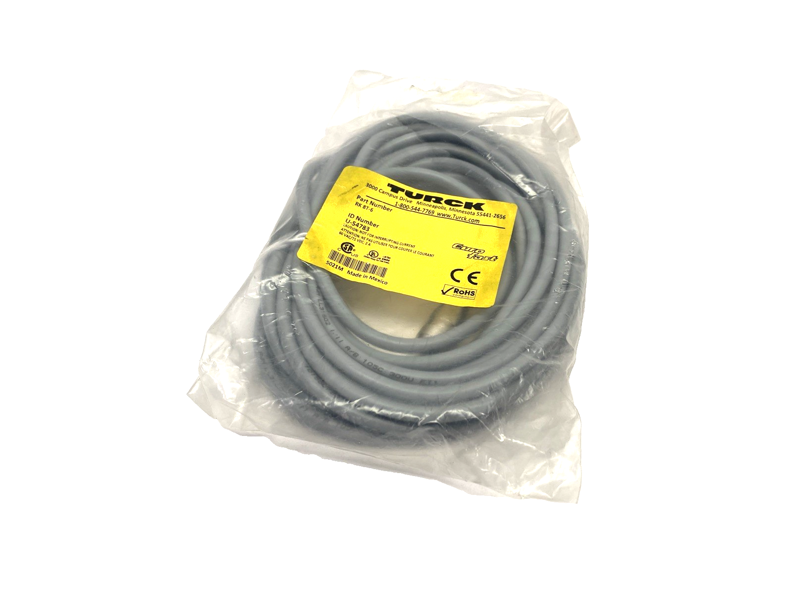 RK 8T-6 | Turck Connection Cable M12 8-Pin Female 6m U-54783 - New - Maverick Industrial Sales
