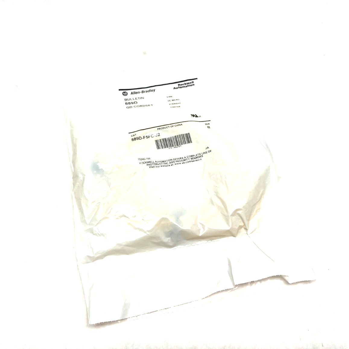 889D-F5FC-J2 | Allen Bradley Ser. B Straight QD/DC Micro Cordset 5-Pin 2m - New - Maverick Industrial Sales