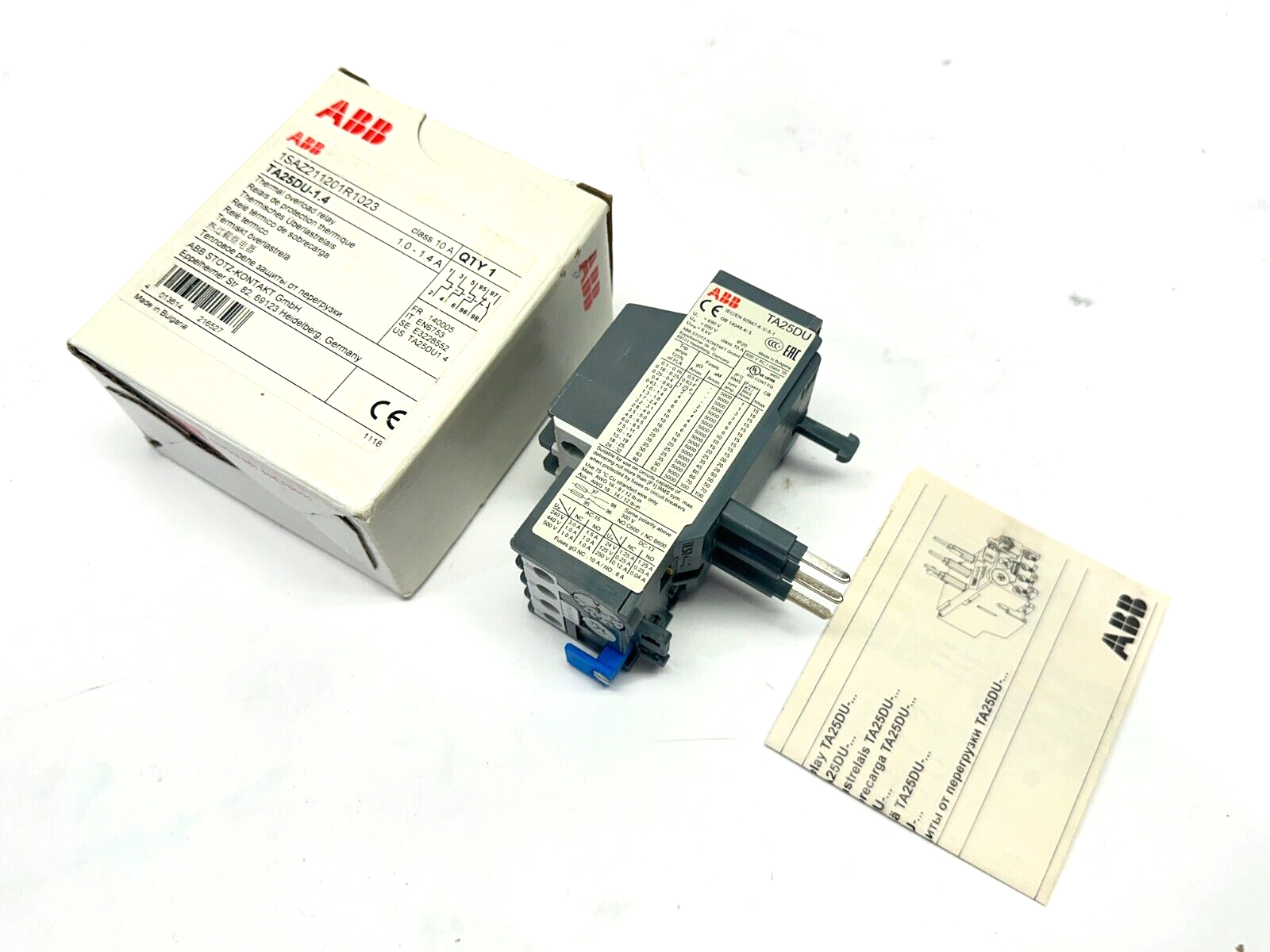 ABB 1SAZ211201R1023 TA25DU-1.4 Thermal Overload Relay 1.0-1.4 690V - Maverick Industrial Sales