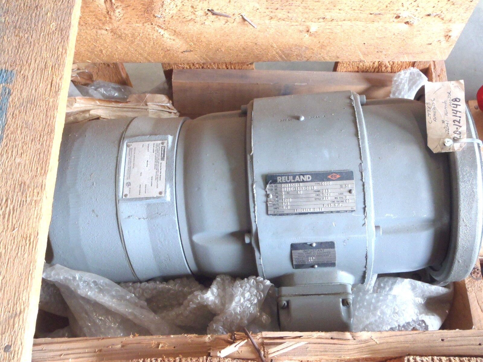 REULAND 0020E-1BAN-0043 3-PHASE 2 HP 1200 RPM 60HZ 575V STEARNS 1-087-022-HO-ENF - Maverick Industrial Sales