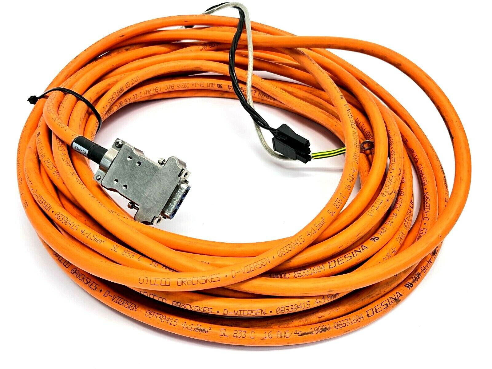 Kollmorgen 3-Pin Cable With Ground 37'6" Long - Used - Maverick Industrial Sales